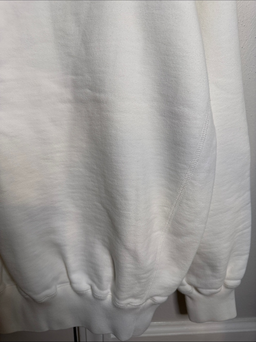 Polo by Ralph Lauren White Crewneck Sweatshirt with Small Navy Pony - Picture 9 of 10